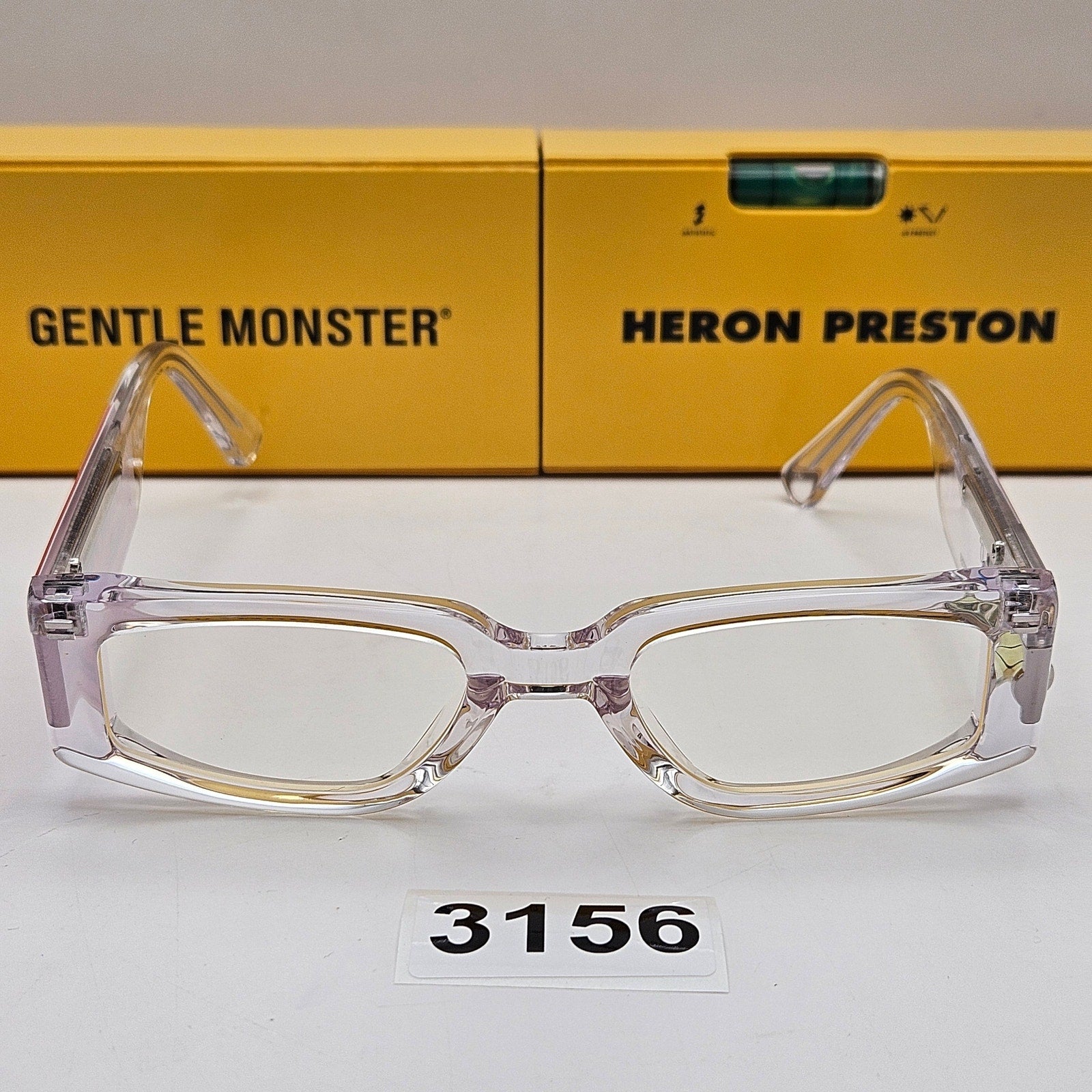 HERON PRESTON X GENTLE MONSTER LEVEL 0 CLEAR BUBBLE LEVEL GLASSES RARE NIB