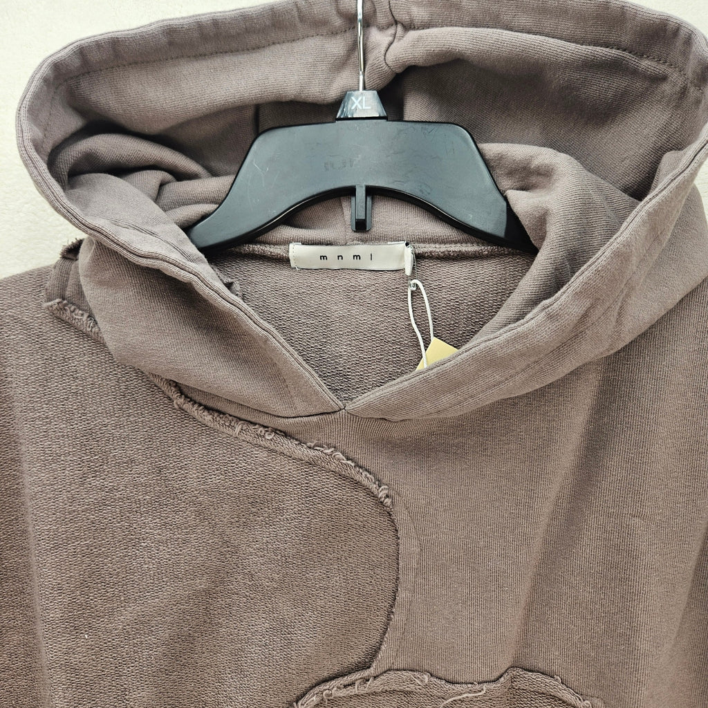 MNML MEN'S SMALL PURPLE WASHED PANELED PULLOVER HOODIE NWT