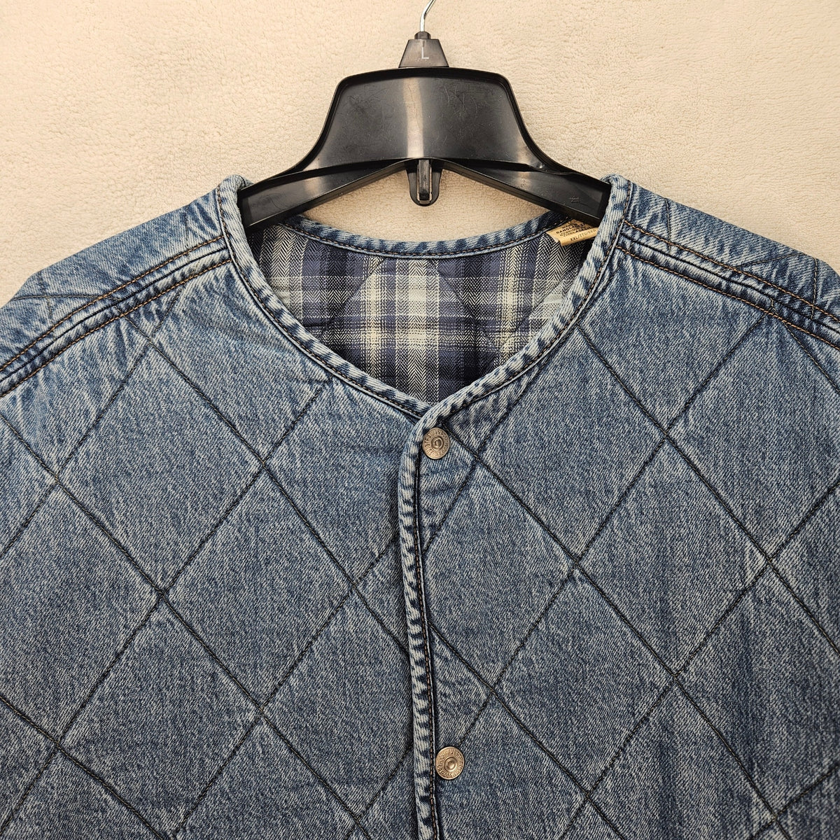 LEVIS MEN'S XXL REVERSIBLE JACKET DENIM FLANNEL ENGINEER CARDIGAN NWOT