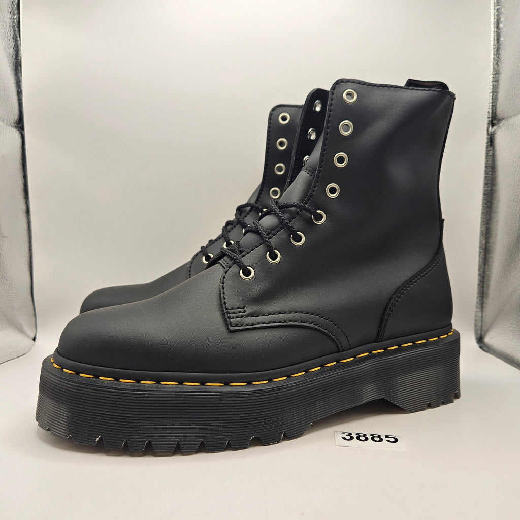 DR MARTENS MEN'S 11 JADON BLACK NAPPA LEATHER PLATFORM BOOTS NWOB