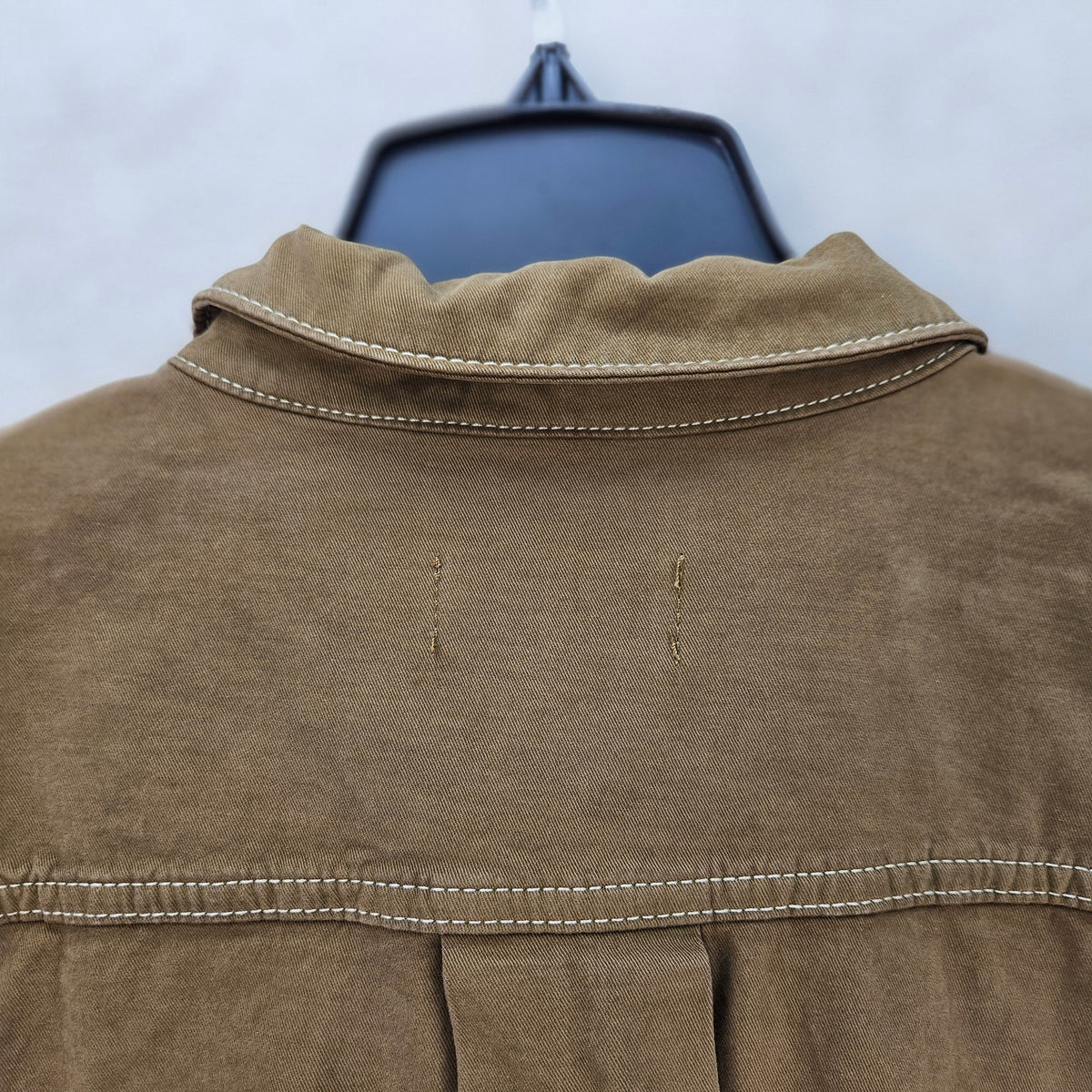 7 FOR ALLMANKIND WOMEN'S L NINA OVERSHIRT TWILL SAND STORM BUTTON SHACKET NWT