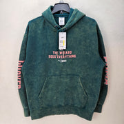 PUMA MEN'S MEDIUM WICKED GRAPHIC PRINT PULLOVER HOODIE ACID GREEN 636684-60
