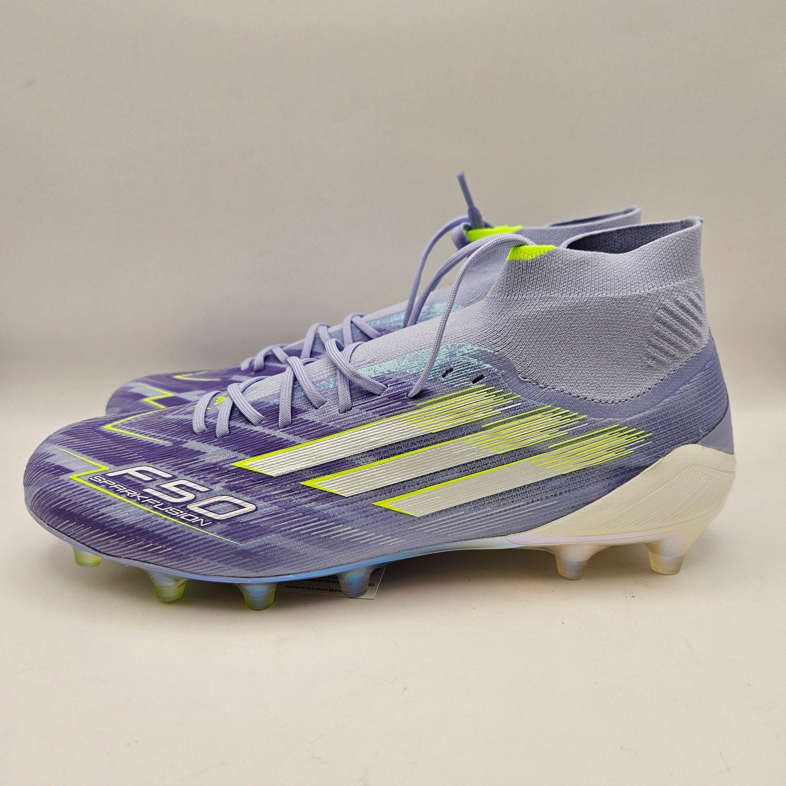 ADIDAS W8 F50 SPARKFUSION ELITE MID FG SOCCER CLEATS JH7648 PURPLE NWOB