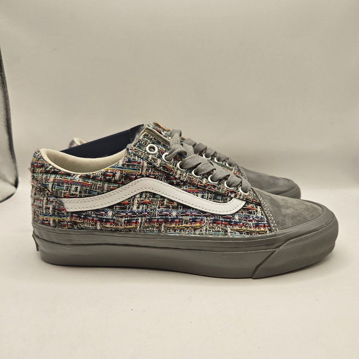 VANS WOMEN'S 8 OLD SKOOL LOW TOP SNEAKER TWEED FROST GRAY LX NWOB