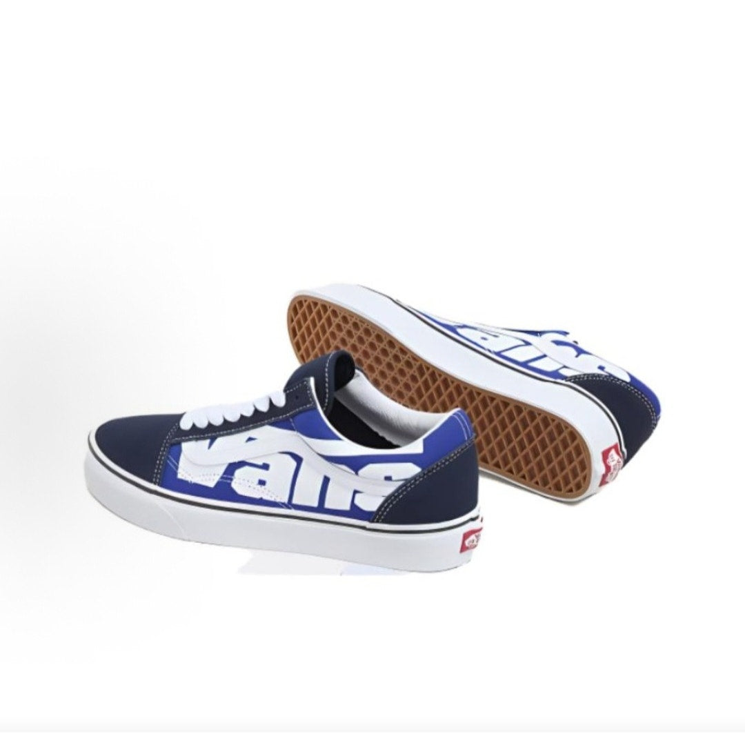 VANS MEN'S 9.5 OLD SKOOL JUMBO VANS BLUE WHITE LOW TOP SNEAKER NIB