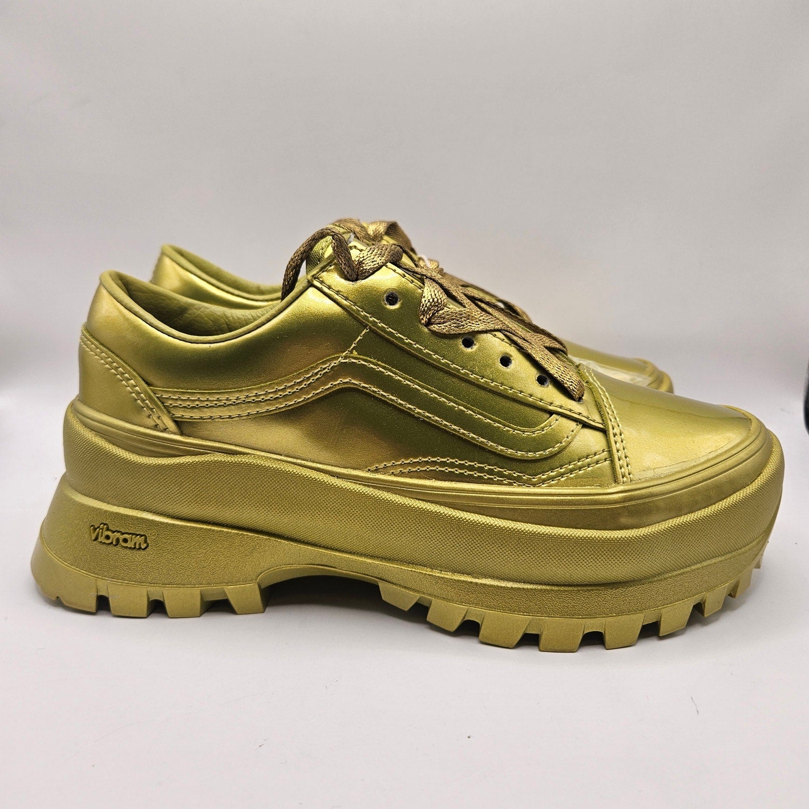 VANS X COLLINA STRADA WOMEN'S 7.5 GOLD OLD SKOOL VIBRAM CASUAL SNEAKERS NWOB