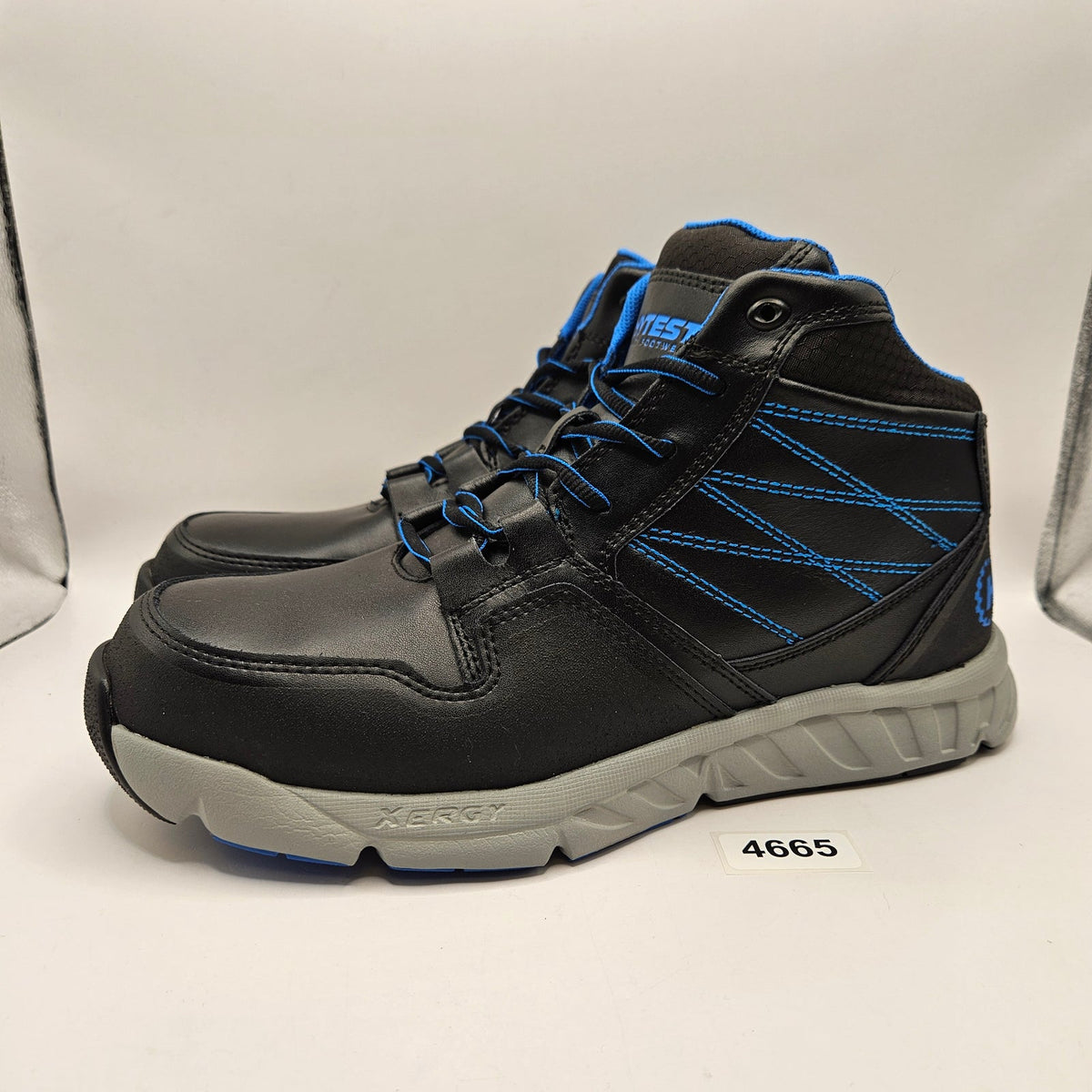 HYTEST MEN'S 10 ANNEX MID EH SAFETY STEEL TOE K12329 BLACK BLUE WORKING BOOTS