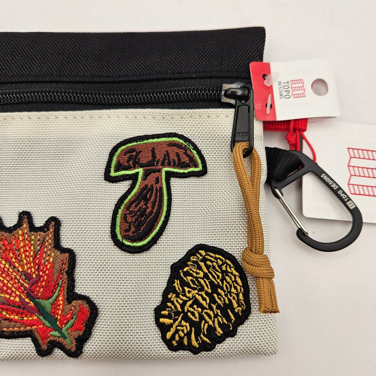 STANCE X TOPO DESIGNS CANVAS ACCESSORY POUCH ZIPPER BAG MUSHROOM PATCHES NWT