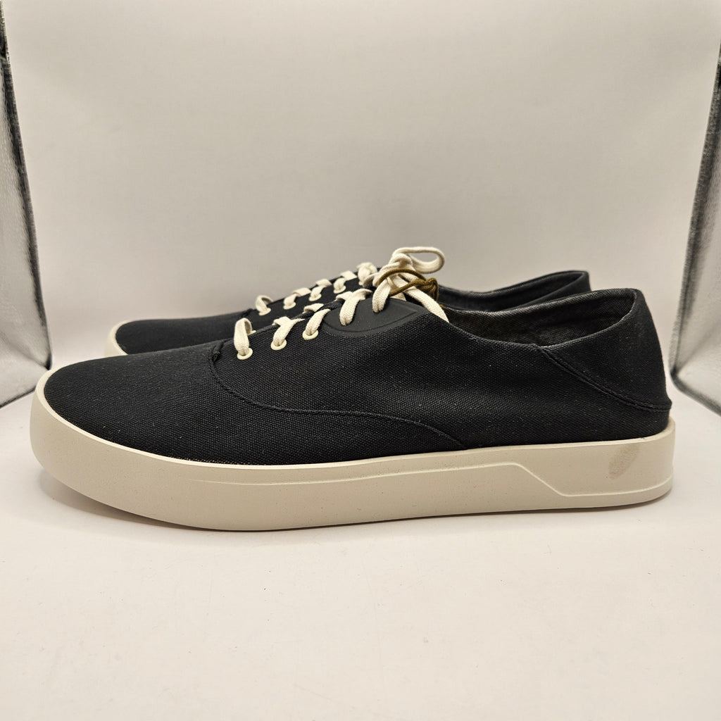 OLUKAI MEN'S 14 TRADEWIND BLACK LAVA ROCK LIGHTWEIGHT CANVAS COMFORT SHOES NWOB