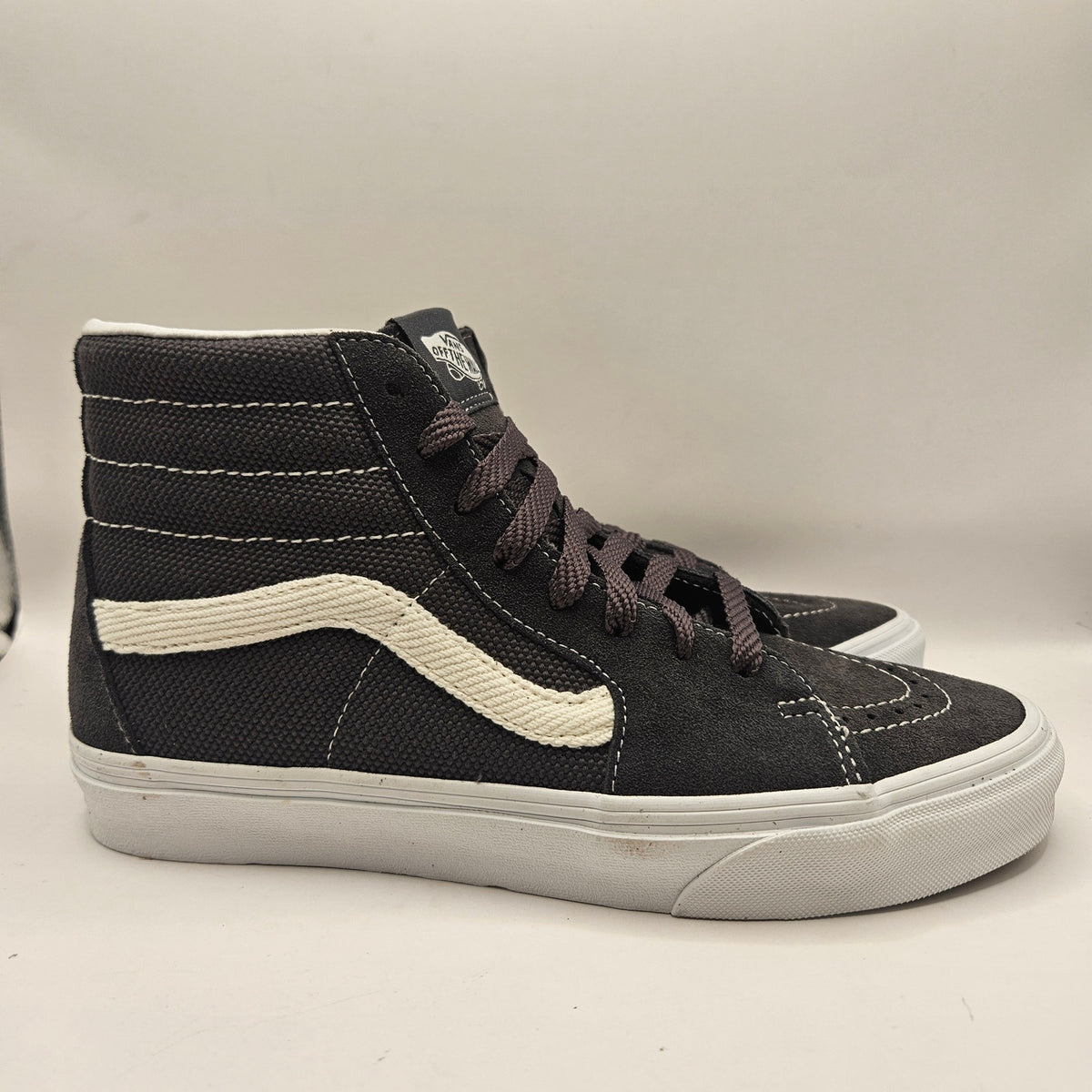 VANS MEN'S 8 GRAY TEXTURED ASPHALT SK8 HI NWOB HIGH TOP SNEAKER