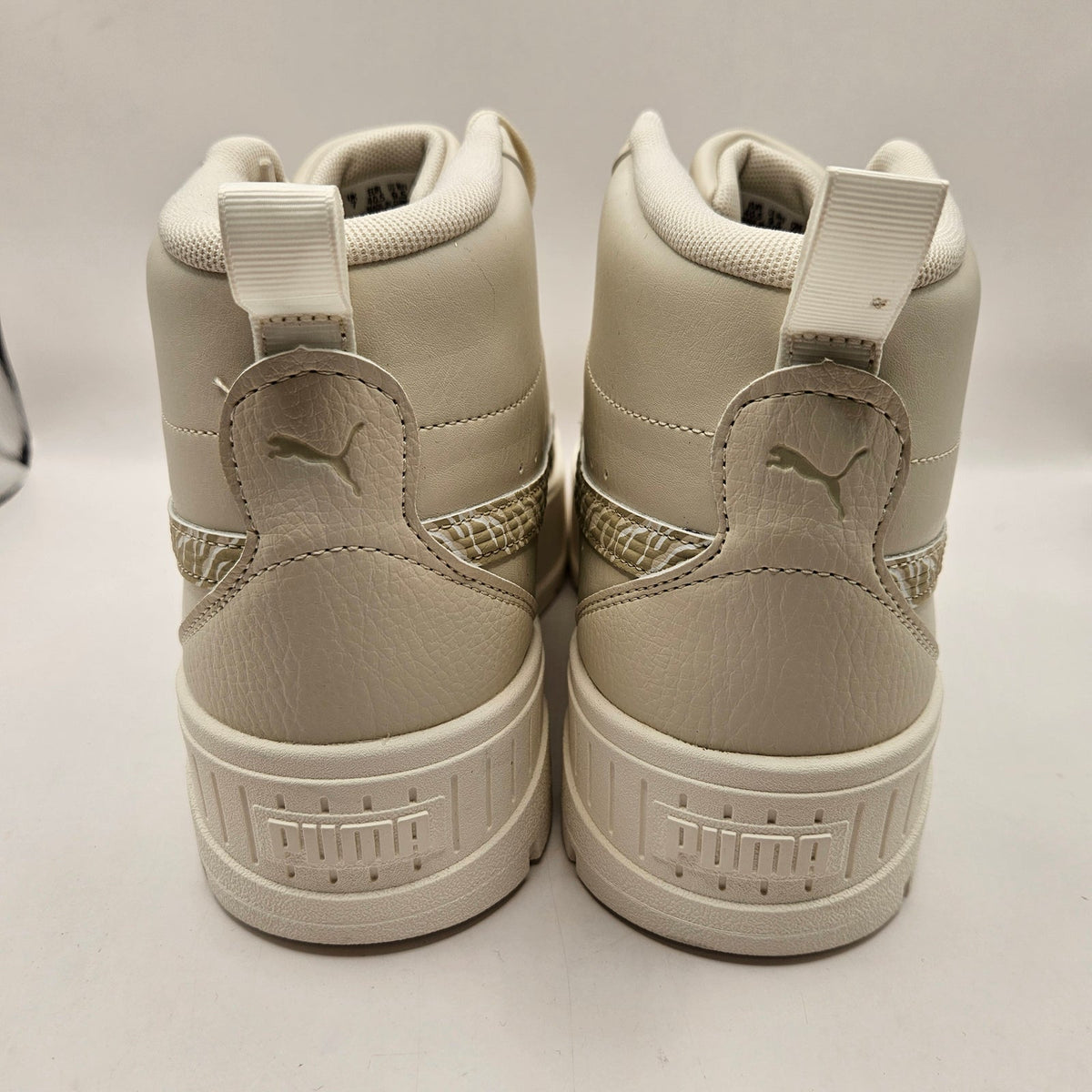 PUMA WOMEN'S 9.5 KARMEN II MID ANIMAL FEVER SNEAKERS WHITE PUMA GOLD 397460-01