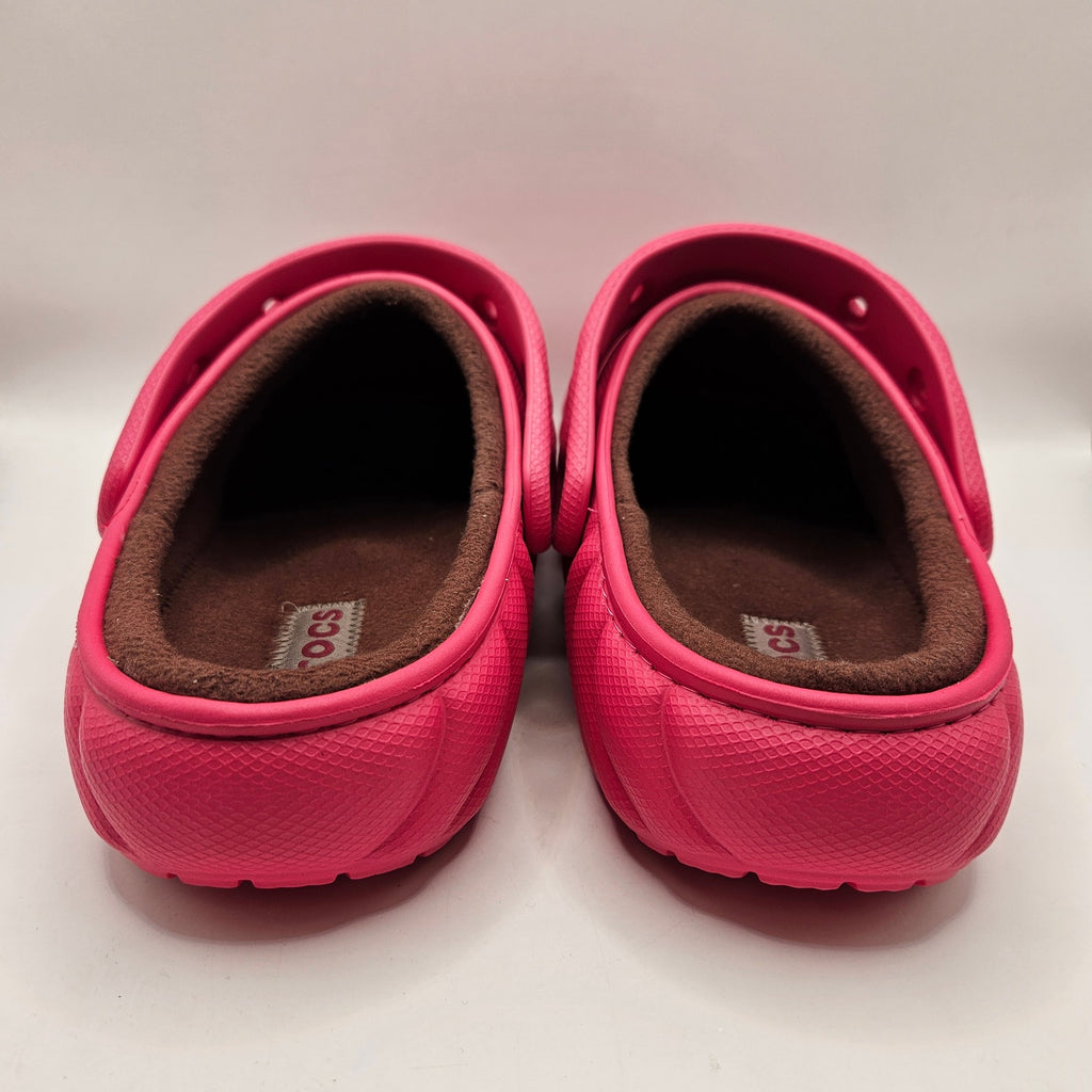 CROCS MEN'S 10 ECHO WAVE CLOG PINK MAROON LINED FLEECE SLIP ON SHOES NWT