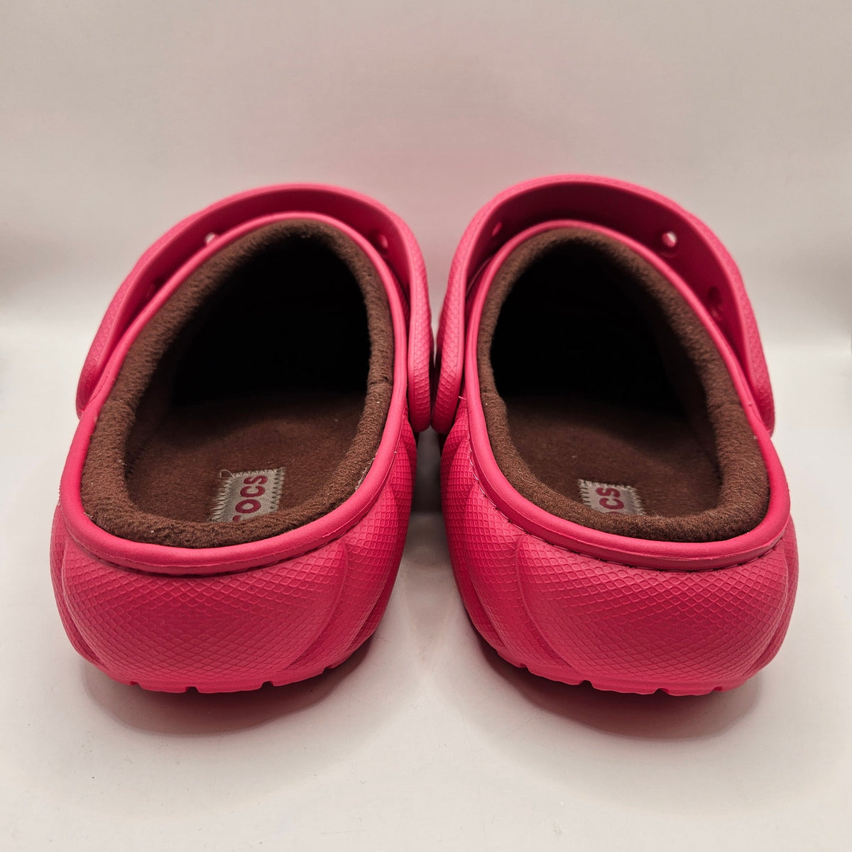 CROCS MEN'S 10 ECHO WAVE CLOG PINK MAROON LINED FLEECE SLIP ON SHOES NWT
