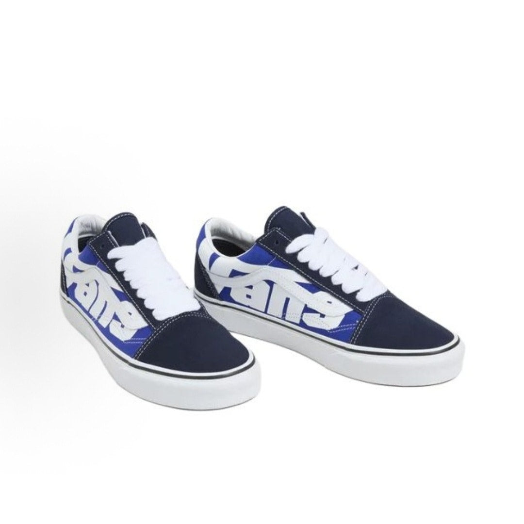 VANS MEN'S 9.5 OLD SKOOL JUMBO VANS BLUE WHITE LOW TOP SNEAKER NIB