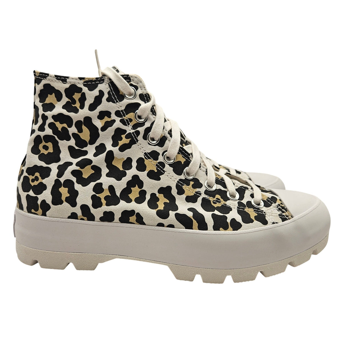 CONVERSE WOMEN'S CHUCK TAYLOR ALL STAR LUGGED HI CHEETAH WHITE BLACK 571250C