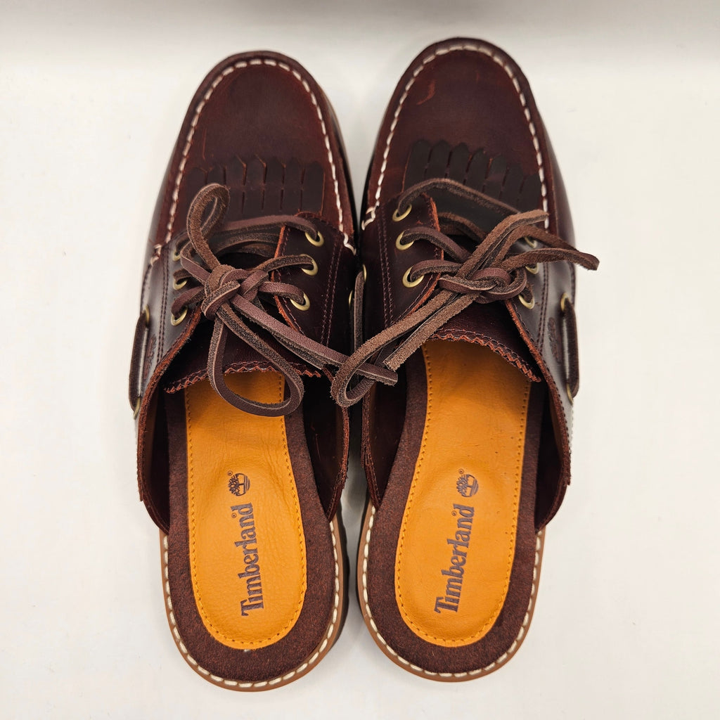 TIMBERLAND WOMEN'S 8 AUTHENTIC MULE BURGUNDY FULL GRAIN NWOB