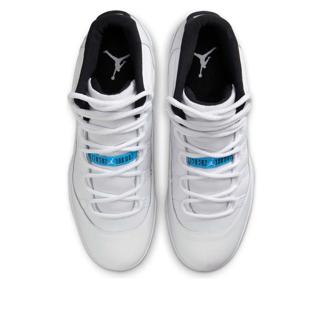 AIR JORDAN MEN'S 9 JORDAN 11 MID TD WHITE BLUE BLACK FOOTBALL CLEATS HM7324-104