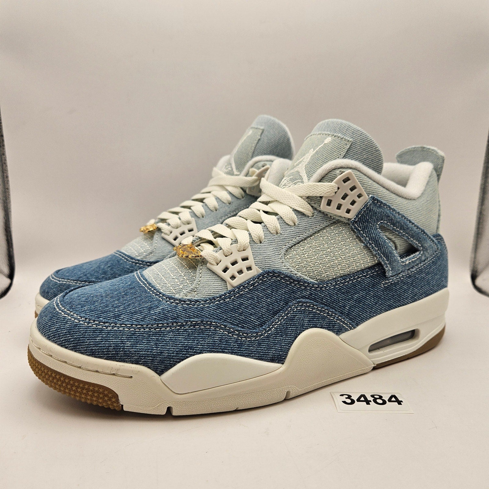 NIKE AIR JORDAN 4 WOMEN'S 11.5 RETRO TEX DENIM SAIL GUM IB6716-100 NWOB