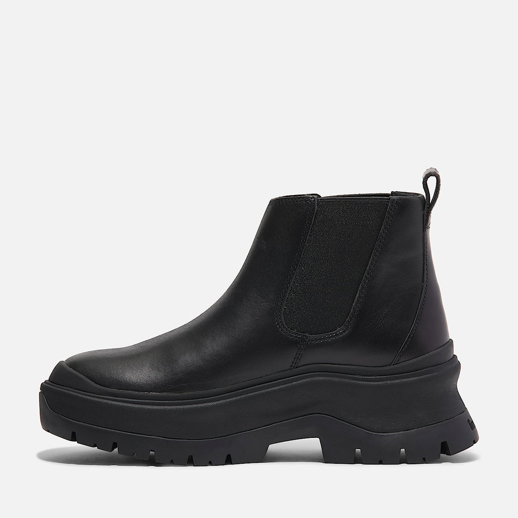 TIMBERLAND WOMEN'S 8.5 ROXIE LANE MID CHELSEA BOOT BLACK FULL GRAIN NIB