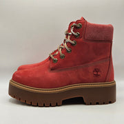 TIMBERLAND WOMEN'S 7 STONE STREET 6 IN WATERPROOF PLATFORM RED BOOTS TB0A2H3CET1