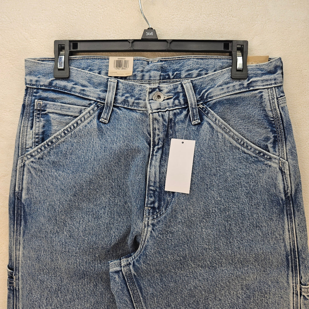 LEVI'S 568 MEN'S 30X32 CARPENTER LIGHT BLUE DENIM JEANS NWT WORKWEAR