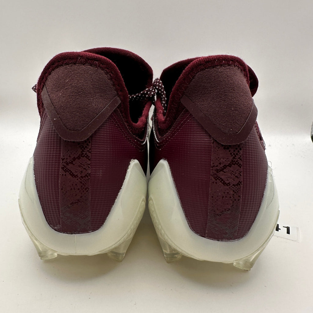 ADIDAS ADIZERO MEN'S 10 ELECTRIC .1 FOOTBALL CLEATS MAROON/WHITE