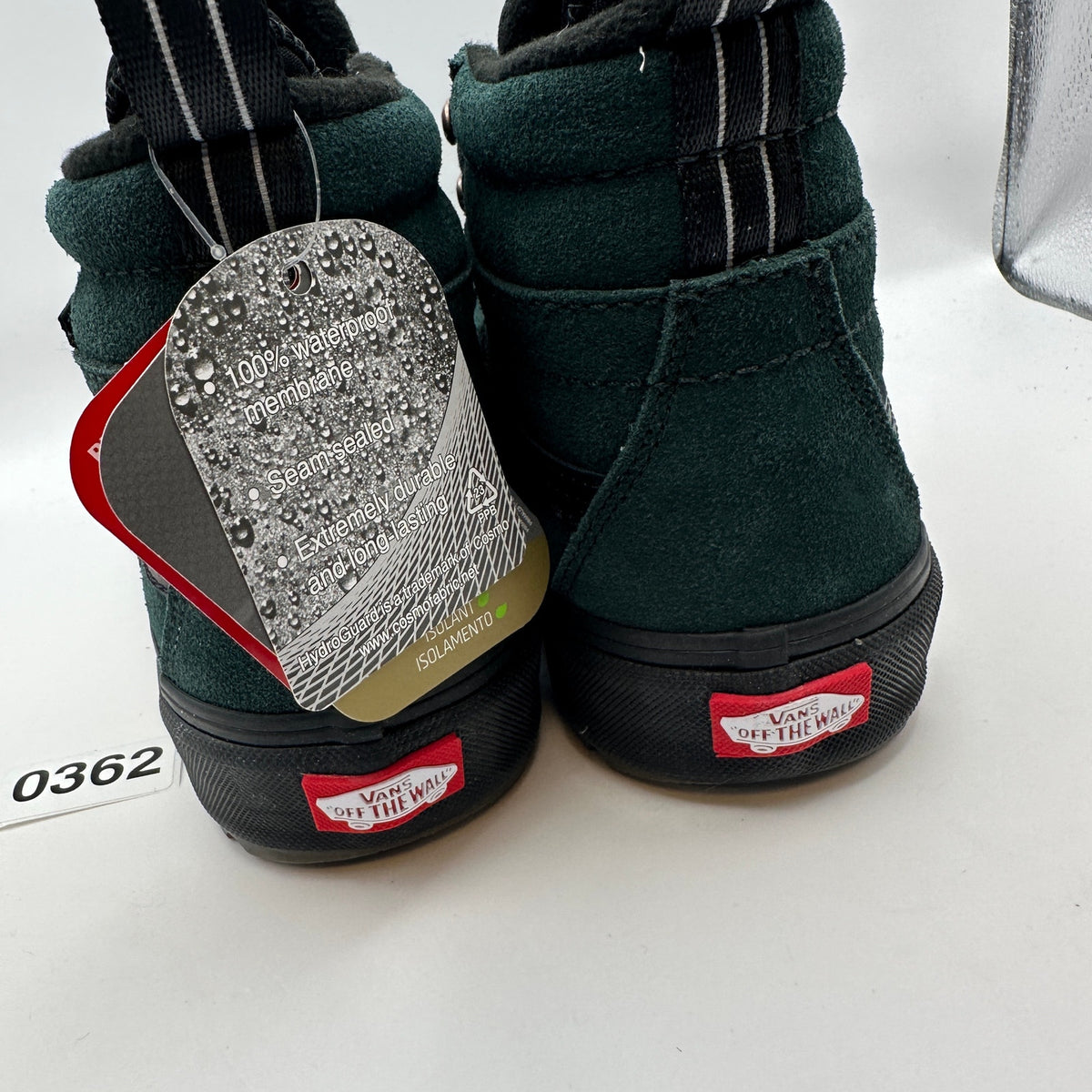 VANS Men's 8.5 MTE Sk8 Hi Pine Green Suede Black Outsole