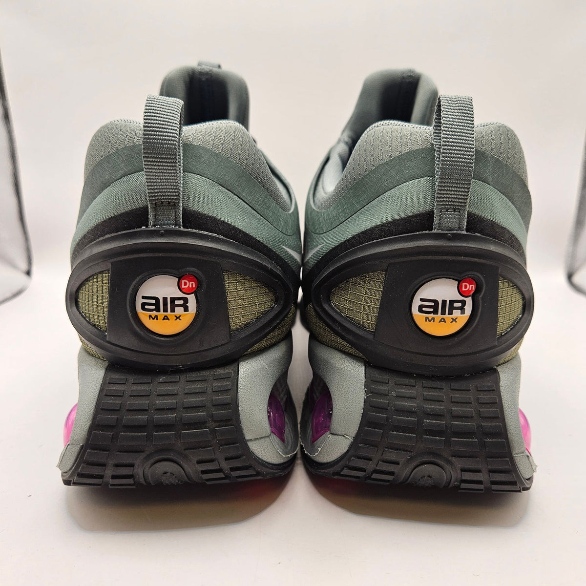 NIKE MEN'S 13 AIR MAX DN ROAM CLAY GREEN BLACK PINK PURPLE HQ8605-300