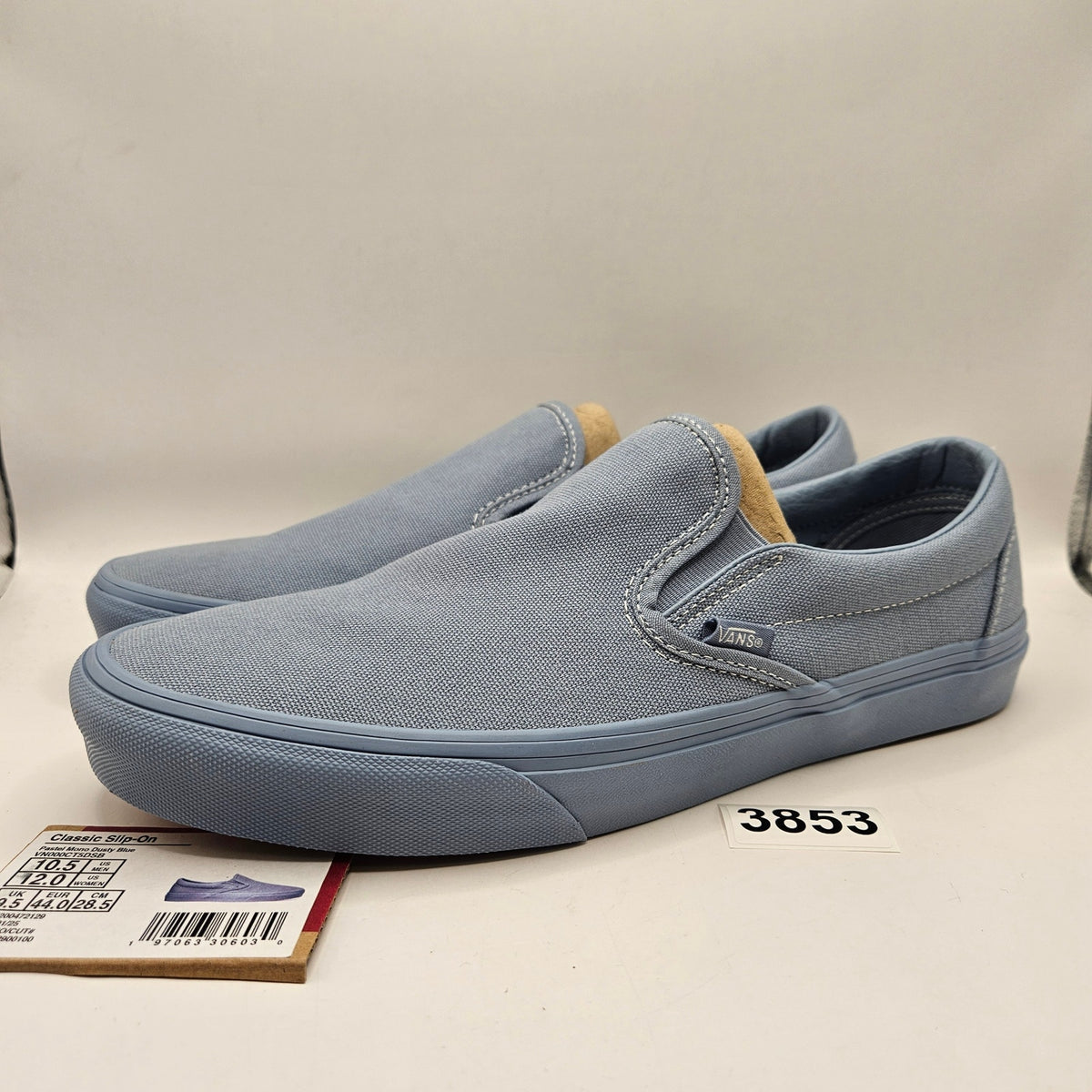 VANS MEN'S 10.5 CLASSIC SLIP ON PASTEL MONO DUSTY BLUE NWOB