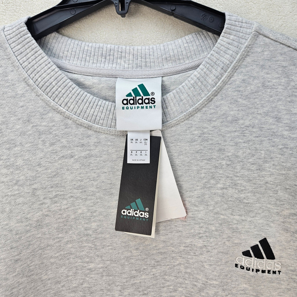 ADIDAS EQT MEN'S XXL OVERSIZED HEATHER GREY VINTAGE OG CREWNECK SWEATSHIRT NWT