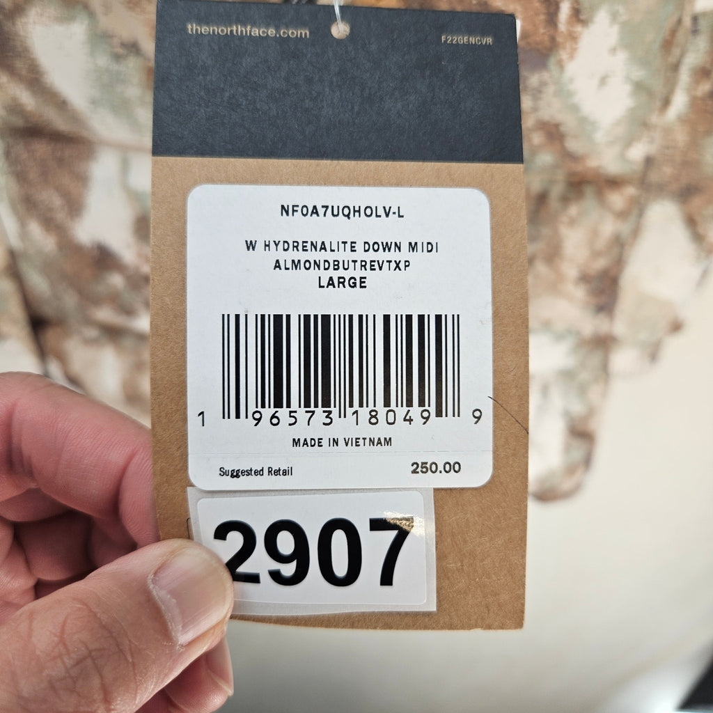 THE NORTH FACE WOMEN'S L HYDRENALITE DOWN JACKET MIDI ALMOND BUTTER NWT