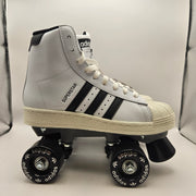 ADIDAS WOMEN'S 5.5 SUPERSTAR HI WHITE BLACK ROLLER SKATES NWOB JS4038