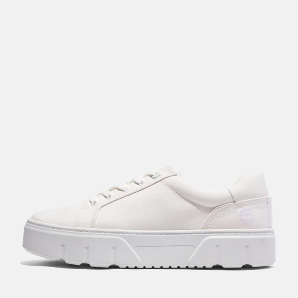 TIMBERLAND WOMEN'S 9.5 LAUREL COURT LOW LACE SNEAKER WHITE CANVAS NIB