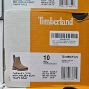 TIMBERLAND WOMEN'S 10 WIDE CARNABY COOL MID CHELSEA BOOT TAUPE GRAY TB0A41CW929