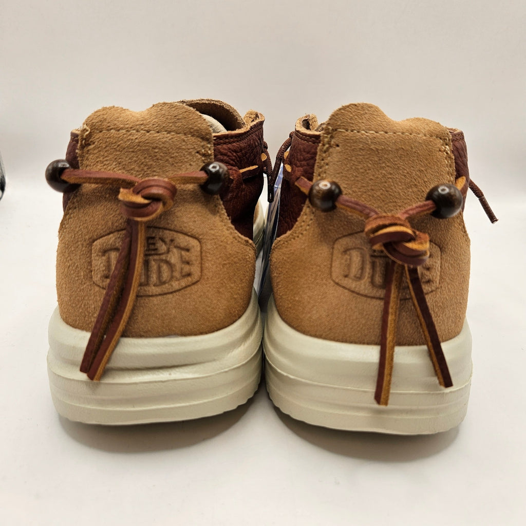HEY DUDE MEN'S 11 JACKSON SUEDE CHESTNUT MID TOP NWOB