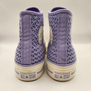 CONVERSE WOMEN'S 7 CHUCK TAYLOR HI PLATFORM LAVENDER LACE UP SNEAKERS A13644C