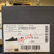 ECCO WOMEN'S 41 STREET PLATFORM BLACK LOW TOP SNEAKER NIB NO LID 21950301001