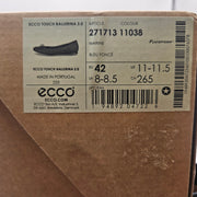 ECCO WOMEN'S 42 BALLERINA TOUCH 2.0 MARINE BLUE NIB LEATHER MADE IN PORTUGAL