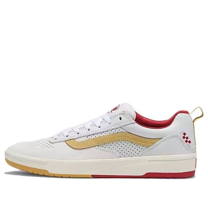 VANS MEN'S 8 ZAHBA VINTAGE SPORT WHITE RED SUEDE MESH NIB
