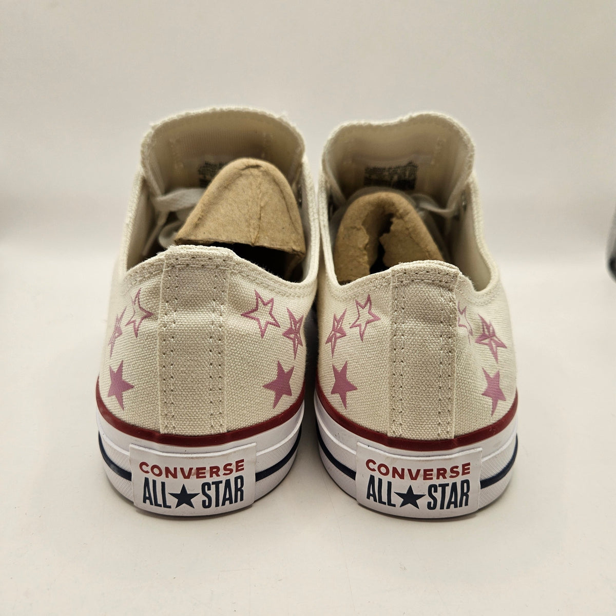 CONVERSE MENS 9 CHUCK TAYLOR ALL STAR CELESTIAL LOW CANVA SNEAKER WHITE ROSEHITE