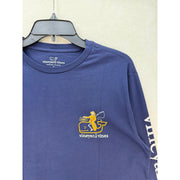 VINEYARD VINES MEN'S SMALL NAUTICAL NAVY FISHERMAN SKELETON LONG SLEEVE TEE