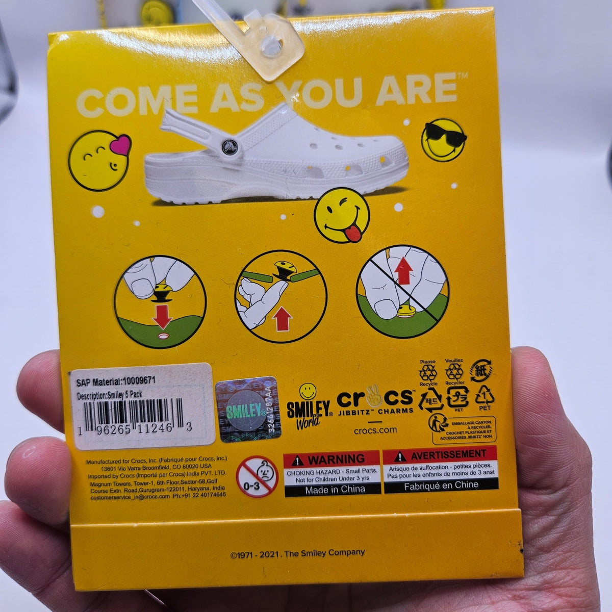 CROCS JIBBITZ 5PC LOT OF 4(20 CHARMS) SMILEY(3)+DINO(1)NWT