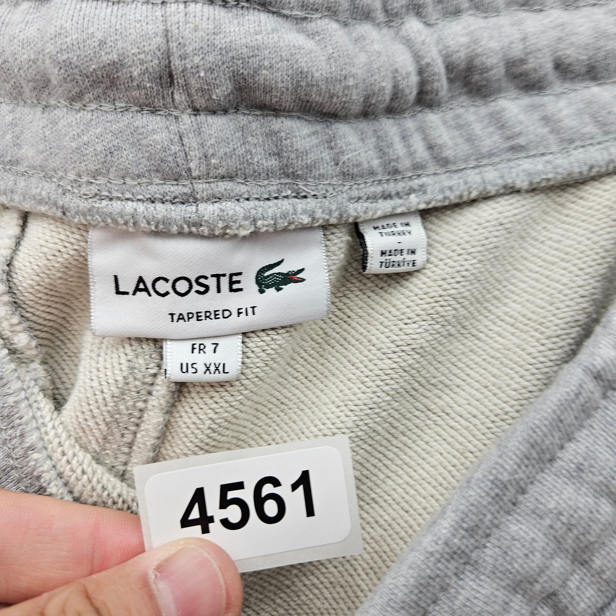 LACOSTE MEN'S XXL TAPER FIT DURABLE ELEGANCE SWEATPANTS JOGGER HEATHER GREY