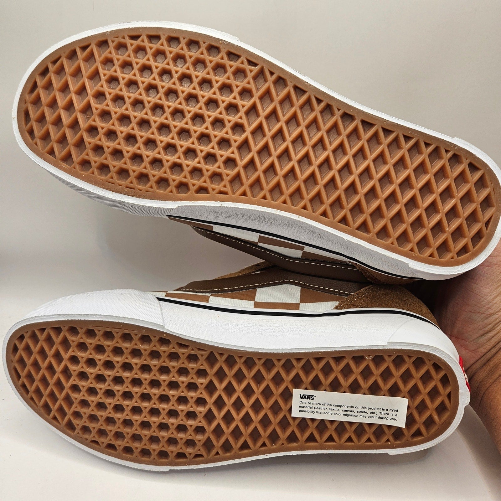 VANS MEN'S 8 KNU SKOOL MEGA CHECK BROWN NWOB VN000CRPBRO