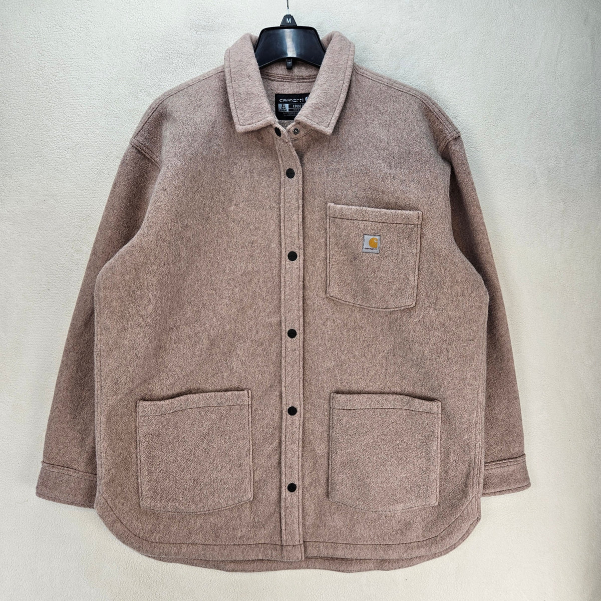 CARHARTT WOMEN'S XL LOOSE FIT FLEECE SHIRT JACKET MUTED PINK NWOT