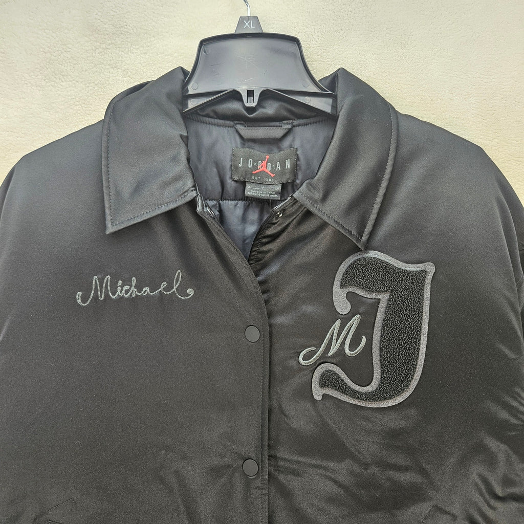 NIKE WOMEN'S SMALL AIR JORDAN VARSITY BOMBER JACKET BLACK FV7137-010 NWT