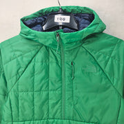 THE NORTH FACE WOMEN'S XS CIRCALOFT 1/4 ZIP PULLOVER HOODED QUILTED EMERALD