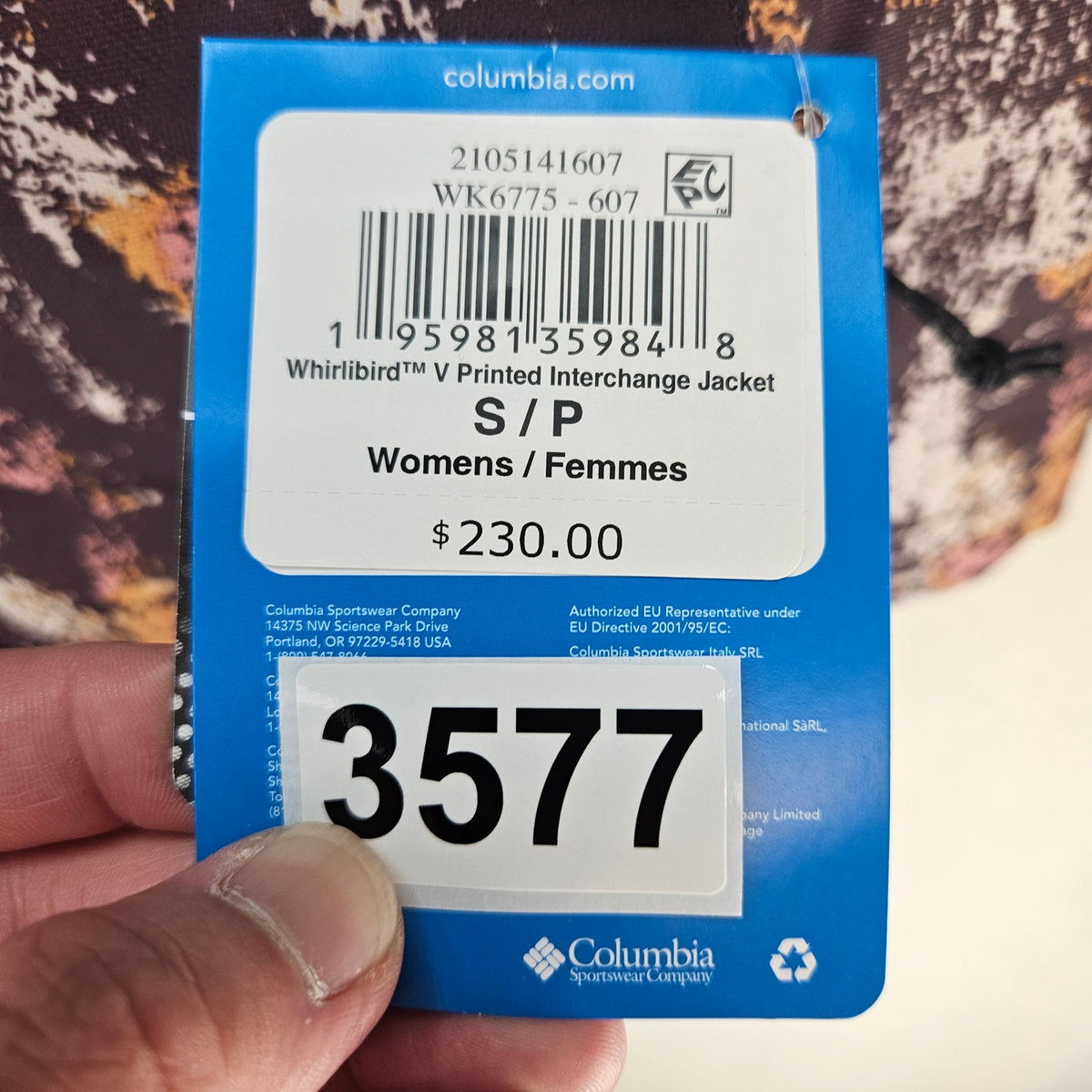 COLUMBIA WOMEN'S S 3 IN 1 INTERCHANGE WHIRLBIRD V PRINTED JACKET OMNI HEAT NWT
