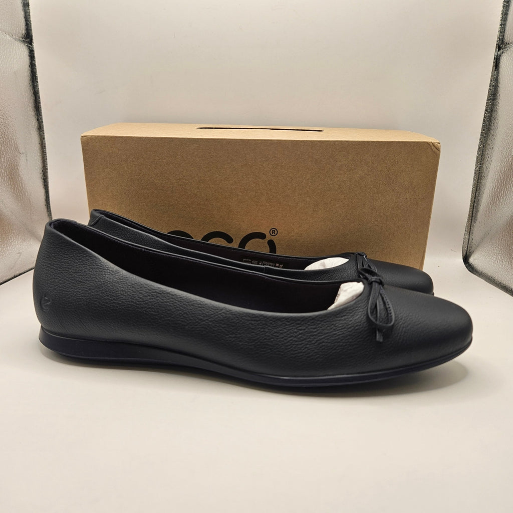 ECCO WOMEN'S 42 BALLERINA TOUCH 2.0 MARINE BLUE NIB LEATHER MADE IN PORTUGAL