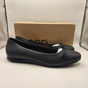 ECCO WOMEN'S 42 BALLERINA TOUCH 2.0 MARINE BLUE NIB LEATHER MADE IN PORTUGAL